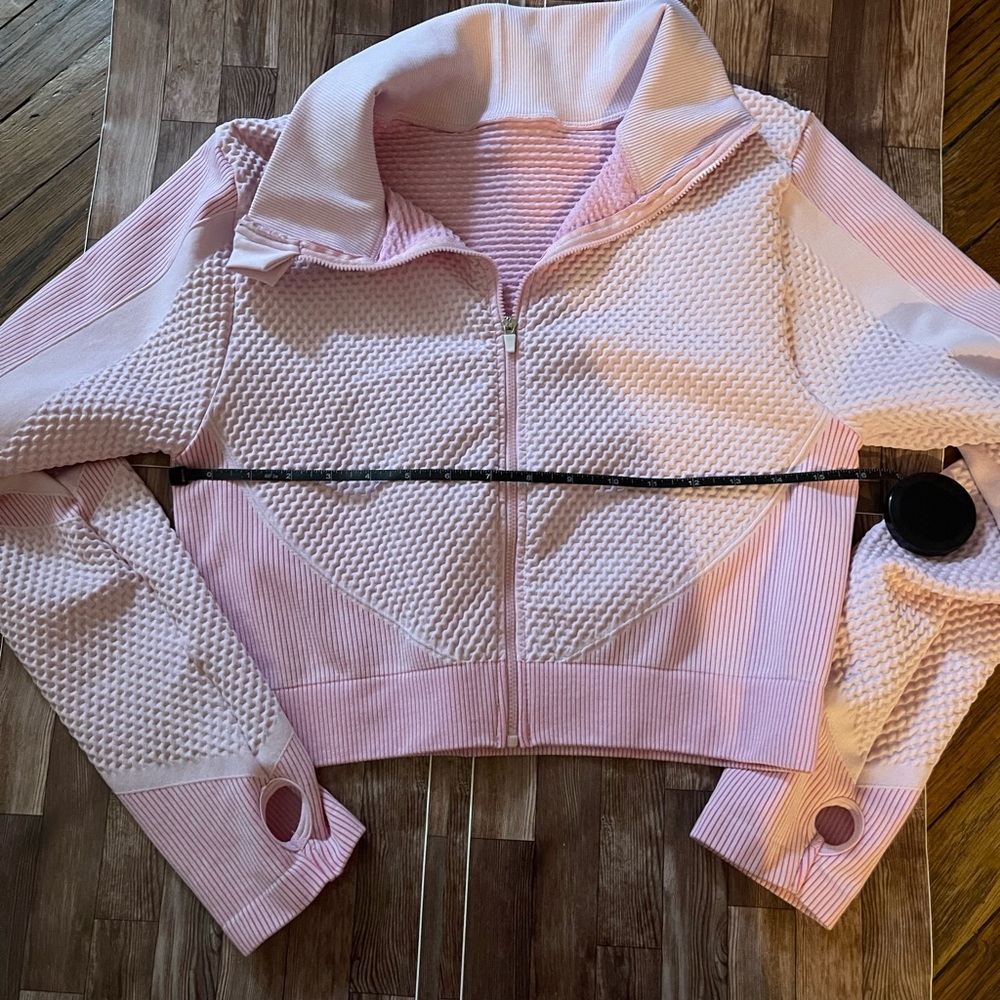 Pink Textured Crop Top